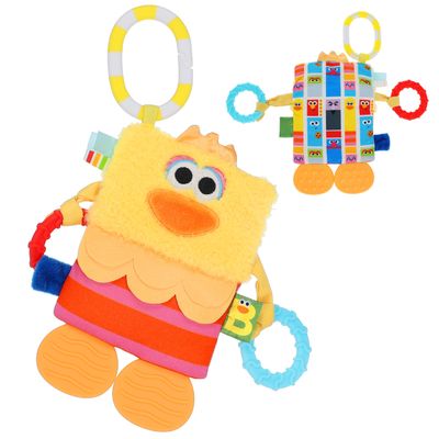 Kids Preferred Sesame Street Big Bird Tug & Tag Plush Sensory Toy for Newborns