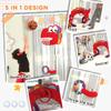 Qaba 5-in-1 Kids Basketball Hoop, Toddler Sports Activity Center, 5 Level Adjustable Height Basketball Goal with Soccer, Golf, Ring Toss & Throw Ball Game for Boys Girls 3-6 Years Indoor, Red view 4