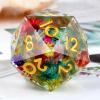 33mm D20 Dice, DNDND Handmade Flower Sharp Edge Resin Dice for Dungeons and Dragons Table Games with Gift Case (Flower) view 1