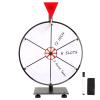 Hooomyai 12 Inch Heavy Duty Prize Spinning Wheel with Iron Base Stand, 6 Blank Slots White Tabletop Spin Wheel Spinner with Dry Erase Markers and Eraser for Carnival Trade Show Game view 1