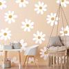 12 Sheets Daisy Wall Decals Flower Wall Stickers Large Daisy Wall Stickers Decals Girls Bedroom Peel and Stick for Nursery Kids Girls Bedroom Living Room Decor (Large Daisy-1) view 1
