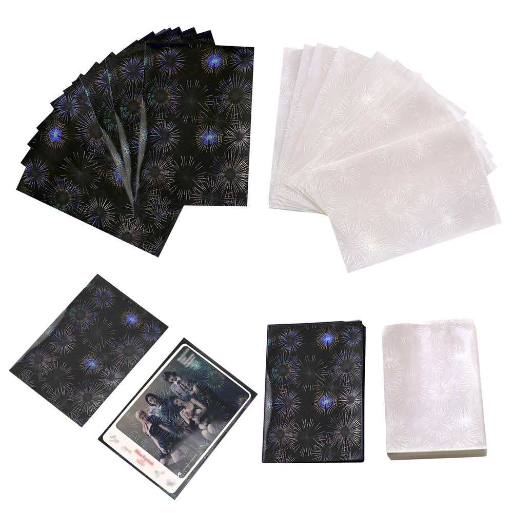 100 Glitters Kpop Photocard Sleeves Trading Card Shield Cover Board Game Card Film Transparent Protective Sleeves for Photo 61x91mm