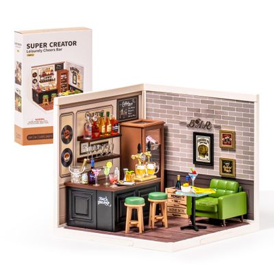 Wowood Super Creator-Mini Blocks Model Building Set for Adults, Miniature Plastic House Kit Super Store-Building Blocks Toys for Teens 8-12, DIY Crafts/Hobbies for Teens&Adults (Leisurely Cheers Bar)