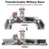 Feleph Military Base Building Bricks Set 389 Pieces Armory Defense Guard Tower Guns Army Weapons SWAT Gear Accessories for Soldier Figures Building Block Toy Compatible with Major Brands view 2