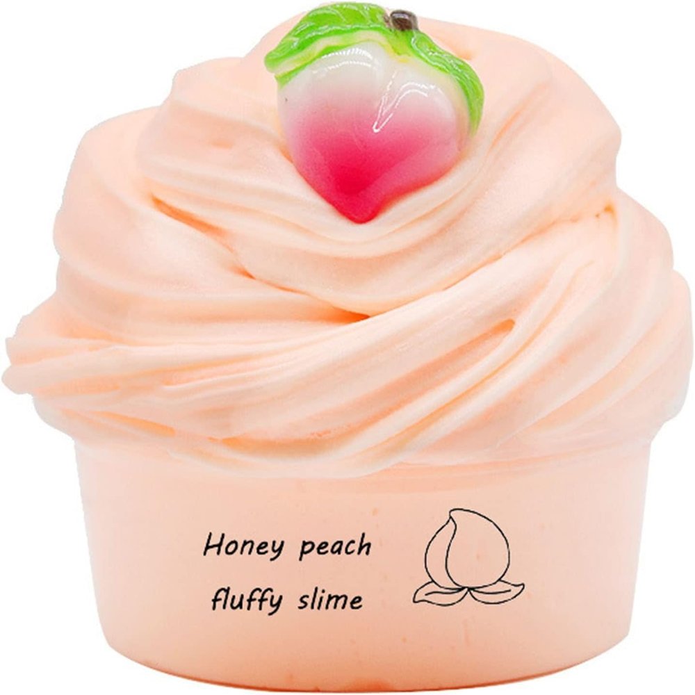 1 Pack Pink Butter Slime Kit, 60ml Slime with Charm Fruits Scented Stress Relief(ZS513)