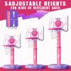ShyLizard Toddler Basketball Hoop Indoor for Age 1-3, Height Adjustable Poolside Basketball Hoop with 3 Balls, Mini Basketball Hoop Sport Toys Birthday for Toddler Girl 1 2 3 4 Year, Pink view 2