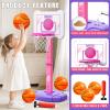 ShyLizard Toddler Basketball Hoop Indoor for Age 1-3, Height Adjustable Poolside Basketball Hoop with 3 Balls, Mini Basketball Hoop Sport Toys Birthday for Toddler Girl 1 2 3 4 Year, Pink view 4