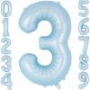 Light Blue Number 3 Balloon, 40 Inch Big Large Foil Number Balloons, Giant Mylar Number 3 Balloons for 3 Year Old Birthday Baby Party Decorations Supplies Anniversary view 1