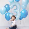 Light Blue Number 3 Balloon, 40 Inch Big Large Foil Number Balloons, Giant Mylar Number 3 Balloons for 3 Year Old Birthday Baby Party Decorations Supplies Anniversary view 4