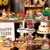 14Pcs Farm Animals Wood Table Centerpieces Creatures Cutout Shapes Toppers for Baby Shower Decorations Wooden Barnyard Animal Birthday Fall Party Supplies view 4