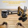 Fistone RC Semi Truck & Excavator Set, 2.4Ghz Remote Control Toys, 1:24 RC Semi-Trailer Engineering Tractor With Sound and Lights, Construction Vehicles for Boys view 3