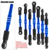 hopsupRC RC Aluminum Front&Rear Link Set Upgrades Part for 1/10 Slash/Rustler/Stampede/Bandit VXL 2WD.Adjustable Turnbuckles Camber Links Toe Link Hops Up,Navy Blue. view 4