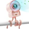 AMTIFO Pink Stroller Fan - USB Rechargeable, Quiet Cooling, 4 Adjustable Speeds, Portable Baby Fan for Strollers, Car Seats, Nurseries, Outdoor Use, Long-Lasting Battery view 1