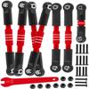 hopsupRC RC Upgrades Part Adjustable Turnbuckles Camber Links Toe Link for 1/10 Slash/Rustler/Stampede/Bandit VXL 4WD 4X4.Alloy Front&Rear Link Set,Red view 1