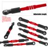 hopsupRC RC Upgrades Part Adjustable Turnbuckles Camber Links Toe Link for 1/10 Slash/Rustler/Stampede/Bandit VXL 4WD 4X4.Alloy Front&Rear Link Set,Red view 3