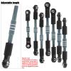 hopsupRC RC Aluminum Front&Rear Link Set Upgrades Part for 1/10 Slash/Rustler/Stampede/Bandit VXL 2WD.Adjustable Turnbuckles Camber Links Toe Link Hops Up,Titanium. view 4