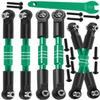 hopsupRC RC Adjustable Turnbuckles Camber Links Steering Links Upgrades Part for 1/8 Typhon 4WD 3S MEGA 550 BLX,1/10 Big Rock 4X4 V3 3S BLX RC Car,Tie Rod Set Link Linkage Rod Adjustable,Green.(6PCS) view 1