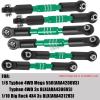 hopsupRC RC Adjustable Turnbuckles Camber Links Steering Links Upgrades Part for 1/8 Typhon 4WD 3S MEGA 550 BLX,1/10 Big Rock 4X4 V3 3S BLX RC Car,Tie Rod Set Link Linkage Rod Adjustable,Green.(6PCS) view 2