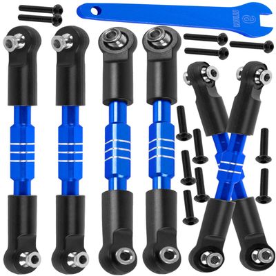 hopsupRC RC Adjustable Turnbuckles Camber Links Steering Links Upgrades Part for 1/8 Typhon 4WD 3S MEGA 550 BLX,1/10 Big Rock 4X4 V3 3S BLX RC Car,Tie Rod Set Link Linkage Rod Adjustable,Navy Blue