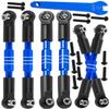 hopsupRC RC Adjustable Turnbuckles Camber Links Steering Links Upgrades Part for 1/8 Typhon 4WD 3S MEGA 550 BLX,1/10 Big Rock 4X4 V3 3S BLX RC Car,Tie Rod Set Link Linkage Rod Adjustable,Navy Blue view 1
