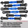 hopsupRC RC Adjustable Turnbuckles Camber Links Steering Links Upgrades Part for 1/8 Typhon 4WD 3S MEGA 550 BLX,1/10 Big Rock 4X4 V3 3S BLX RC Car,Tie Rod Set Link Linkage Rod Adjustable,Navy Blue view 2