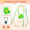 4-in-1 Swing Set & Baby Jumper and Bouncer for Toddler, Heavy Duty Baby Swing Set with Foldable Metal Stand for Indoor & Outdoor Play (Green) view 2