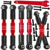 hopsupRC RC Adjustable Turnbuckles Camber Links Steering Links Upgrades Part for 1/8 Typhon 4WD 3S MEGA 550 BLX,1/10 Big Rock 4X4 V3 3S BLX RC Car,Tie Rod Set Link Linkage Rod Adjustable,Red(6PCS) view 1