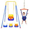 4-in-1 Swing Set & Baby Jumper and Bouncer for Toddler, Heavy Duty Baby Swing Set with Foldable Metal Stand for Indoor & Outdoor Play (Blue) view 1