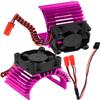 hopsupRC RC Aluminum 36mm Heat Sink Heatsink with 4.8-8.4V Cooling Fan Upgrades Part for 1/10 3650 3660 3670 540 550 Size Brushless Engine Motor RC Car Truck Buggy Crawler,Pink1 Pair view 1