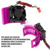 hopsupRC RC Aluminum 36mm Heat Sink Heatsink with 4.8-8.4V Cooling Fan Upgrades Part for 1/10 3650 3660 3670 540 550 Size Brushless Engine Motor RC Car Truck Buggy Crawler,Pink1 Pair view 3