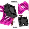 hopsupRC RC Aluminum 36mm Heat Sink Heatsink with 4.8-8.4V Cooling Fan Upgrades Part for 1/10 3650 3660 3670 540 550 Size Brushless Engine Motor RC Car Truck Buggy Crawler,Pink1 Pair view 4