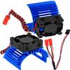 hopsupRC RC Aluminum 36mm Heat Sink Heatsink with 4.8-8.4V Cooling Fan Upgrades Part for 1/10 3650 3660 3670 540 550 Size Brushless Engine Motor RC Car Truck Buggy Crawler,Navy Blue1 Pair view 1