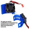 hopsupRC RC Aluminum 36mm Heat Sink Heatsink with 4.8-8.4V Cooling Fan Upgrades Part for 1/10 3650 3660 3670 540 550 Size Brushless Engine Motor RC Car Truck Buggy Crawler,Navy Blue1 Pair view 3