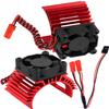 hopsupRC RC Aluminum 36mm Heat Sink Heatsink with 4.8-8.4V Cooling Fan Upgrades Part for 1/10 3650 3660 3670 540 550 Size Brushless Engine Motor RC Car Truck Buggy Crawler,Red1 Pair view 1