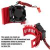 hopsupRC RC Aluminum 36mm Heat Sink Heatsink with 4.8-8.4V Cooling Fan Upgrades Part for 1/10 3650 3660 3670 540 550 Size Brushless Engine Motor RC Car Truck Buggy Crawler,Red1 Pair view 3