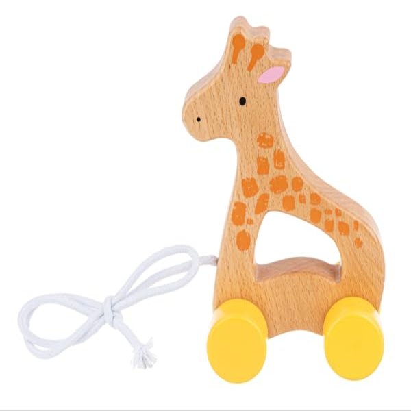 Ganz Butterscotch Giraffe Wooden Pull Toy, 5.5-inch Height, BG4584