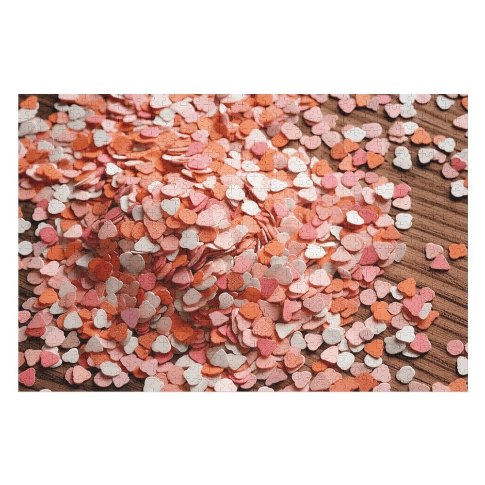 1000 PCS Jigsaw Puzzle for Adults Wooden Challenging Puzzle Valentine's Day Confetti Custom Personalized Picture Puzzle for Adults & Kids Family Game Nights Wooden Puzzle