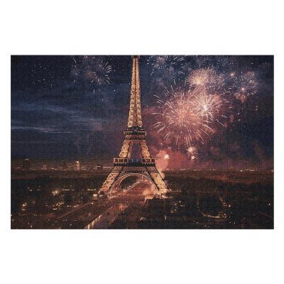 1000 PCS Jigsaw Puzzle for Adults Wooden Challenging Puzzle Eiffel Tower Fireworks Custom Personalized Picture Puzzle for Adults & Kids Family Game Nights Wooden Puzzle