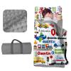 Evulum Custom Toddler Boys Sleeping Bag Nap Mat for Daycare Preschool, Kids Sleeping Bag with Pillow and Blanket for Kindergarten, Personalized Name Easy Carry Sleeping Mat White Airplane view 1