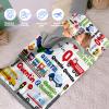 Evulum Custom Toddler Boys Sleeping Bag Nap Mat for Daycare Preschool, Kids Sleeping Bag with Pillow and Blanket for Kindergarten, Personalized Name Easy Carry Sleeping Mat White Airplane view 3