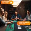 Newverest Poker Gift Set: Texas Hold'em Poker Mat Royal Blue + Lucky Green + Blackjack Mat | 70" x 35" view 4