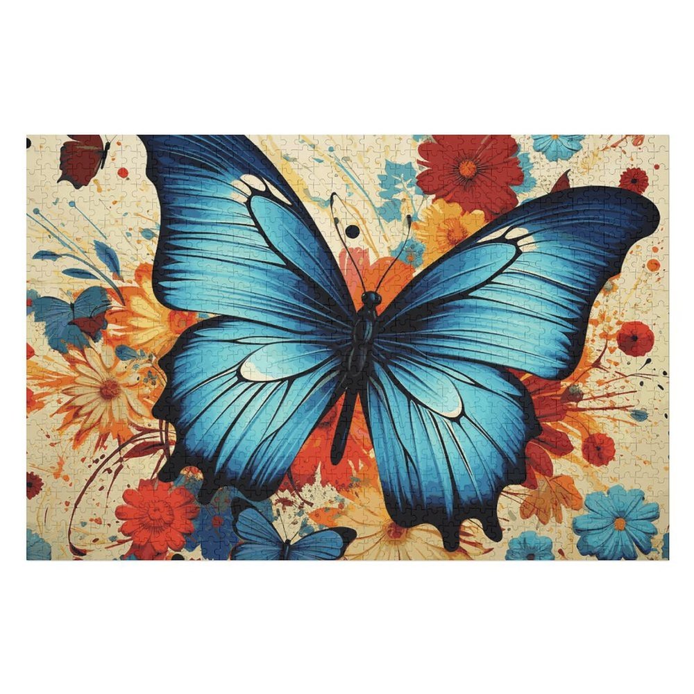 1000 PCS Jigsaw Puzzle for Adults Wooden Challenging Puzzle Butterfly Custom Personalized Picture Puzzle for Adults & Kids Family Game Nights Wooden Puzzle