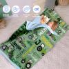 Evulum Custom Toddler Boys Sleeping Bag Nap Mat for Daycare Preschool, Kids Sleeping Bag with Pillow and Blanket for Kindergarten, Personalized Name Easy Carry Sleeping Mat Green Tractor view 3