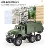 GoolRC RC Military Truck, 1:16 Scale 6WD Remote Control Car, Off-Road RC Truck with LED Light and 2 Batteries, All Terrain Army Transport Vehicle for Adults view 3