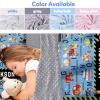 Evulum Personalized Toddler Boys Sleeping Bag, Nap Mat for Daycare Preschool, Kids Sleeping Bag with Pillow and Blanket for Kindergarten, Custom Name Easy Carry Sleeping Mat Blue view 2