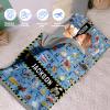 Evulum Personalized Toddler Boys Sleeping Bag, Nap Mat for Daycare Preschool, Kids Sleeping Bag with Pillow and Blanket for Kindergarten, Custom Name Easy Carry Sleeping Mat Blue view 3