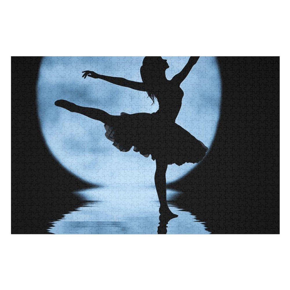 1000 PCS Jigsaw Puzzle for Adults Wooden Challenging Puzzle Ballet Girl Silhouette Custom Personalized Picture Puzzle for Adults & Kids Family Game Nights Wooden Puzzle
