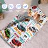 Evulum Custom Toddler Boys Sleeping Bag, Nap Mat for Daycare Preschool, Kids Sleeping Bag with Pillow and Blanket for Kindergarten, Personalized Name Easy Carry Sleeping Mat Racing Cars view 3