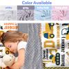 Evulum Custom Toddler Boys Sleeping Bag, Nap Mat for Daycare Preschool, Kids Sleeping Bag with Pillow and Blanket for Kindergarten, Personalized Name Easy Carry Sleeping Mat Engineering Vehicles view 2