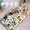 Evulum Custom Toddler Boys Sleeping Bag, Nap Mat for Daycare Preschool, Kids Sleeping Bag with Pillow and Blanket for Kindergarten, Personalized Name Easy Carry Sleeping Mat Engineering Vehicles view 3